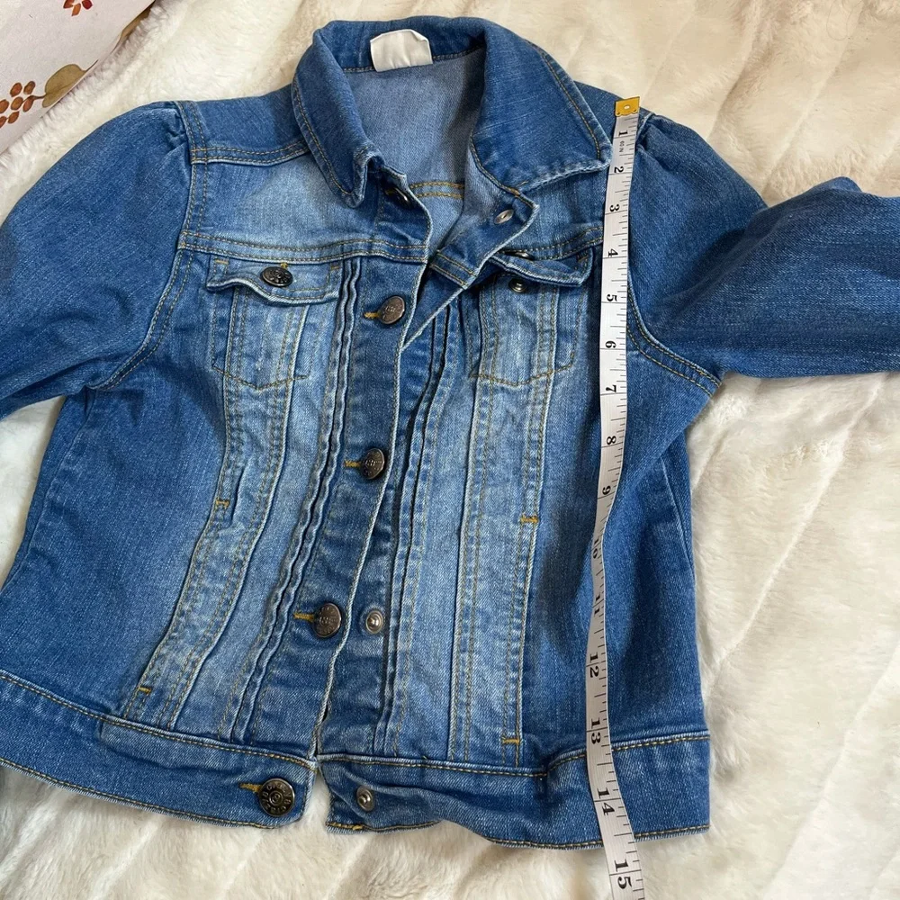 Crazy 8 Girls 7/8 Denim Blue Jean Jacket Spring Fall School Classic Preppy Light